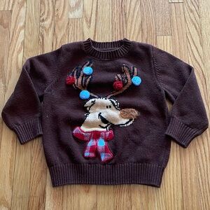 H&M reindeer pom pom sweater